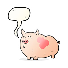 speech bubble cartoon pig