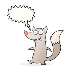 speech bubble cartoon little wolf