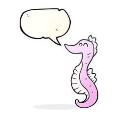 speech bubble cartoon seahorse