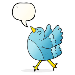 speech bubble cartoon happy bird
