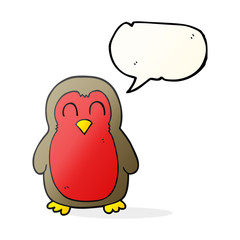 speech bubble cartoon christmas robin