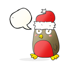 speech bubble cartoon christmas robin