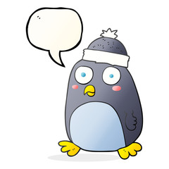 speech bubble cartoon penguin