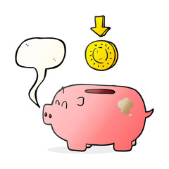 speech bubble cartoon piggy bank