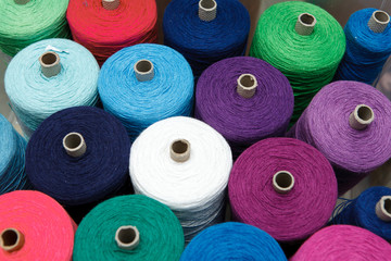 Close up color Yarn for Weaving as a background