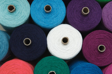 Close up color Yarn for Weaving as a background