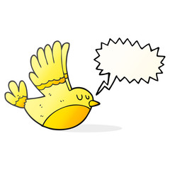 speech bubble cartoon flying bird