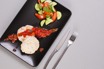 meatballs with steamed