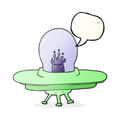 speech bubble cartoon flying saucer