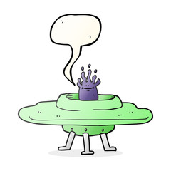 speech bubble cartoon flying saucer