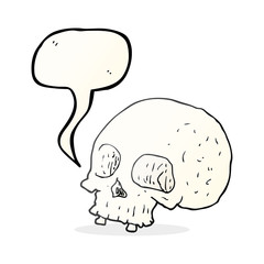 speech bubble cartoon old skull