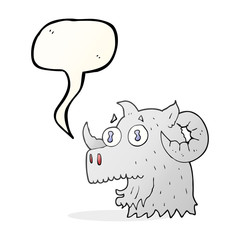 speech bubble cartoon ram head
