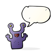 speech bubble cartoon little alien