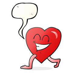 speech bubble cartoon walking heart