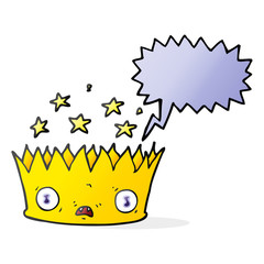 speech bubble cartoon magic crown