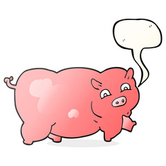 speech bubble cartoon pig