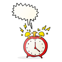 speech bubble cartoon ringing alarm clock