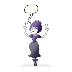 speech bubble cartoon vampire girl