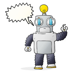speech bubble cartoon robot