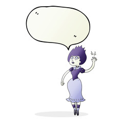speech bubble cartoon vampire girl