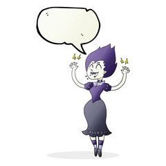 speech bubble cartoon vampire girl