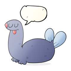 speech bubble cartoon seal