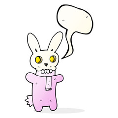 speech bubble cartoon spooky skull rabbit