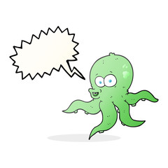speech bubble cartoon octopus