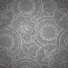 Seamless floral hand-drawn background.