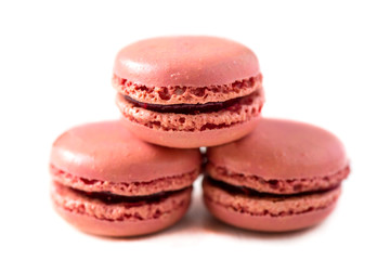 Raspberry Macaroons on Light Background