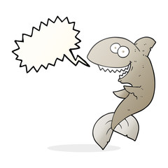 Naklejka premium speech bubble cartoon shark