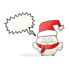 speech bubble cartoon cute christmas owl