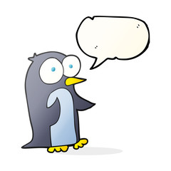 speech bubble cartoon penguin