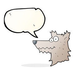 speech bubble cartoon wolf head