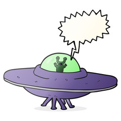speech bubble cartoon alien spaceship