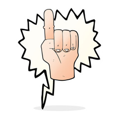 speech bubble cartoon pointing finger