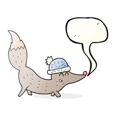 speech bubble cartoon little wolf