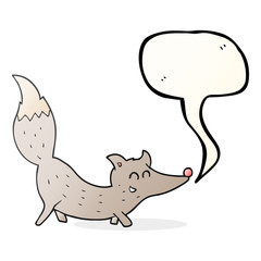 speech bubble cartoon little wolf
