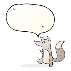 speech bubble cartoon little wolf