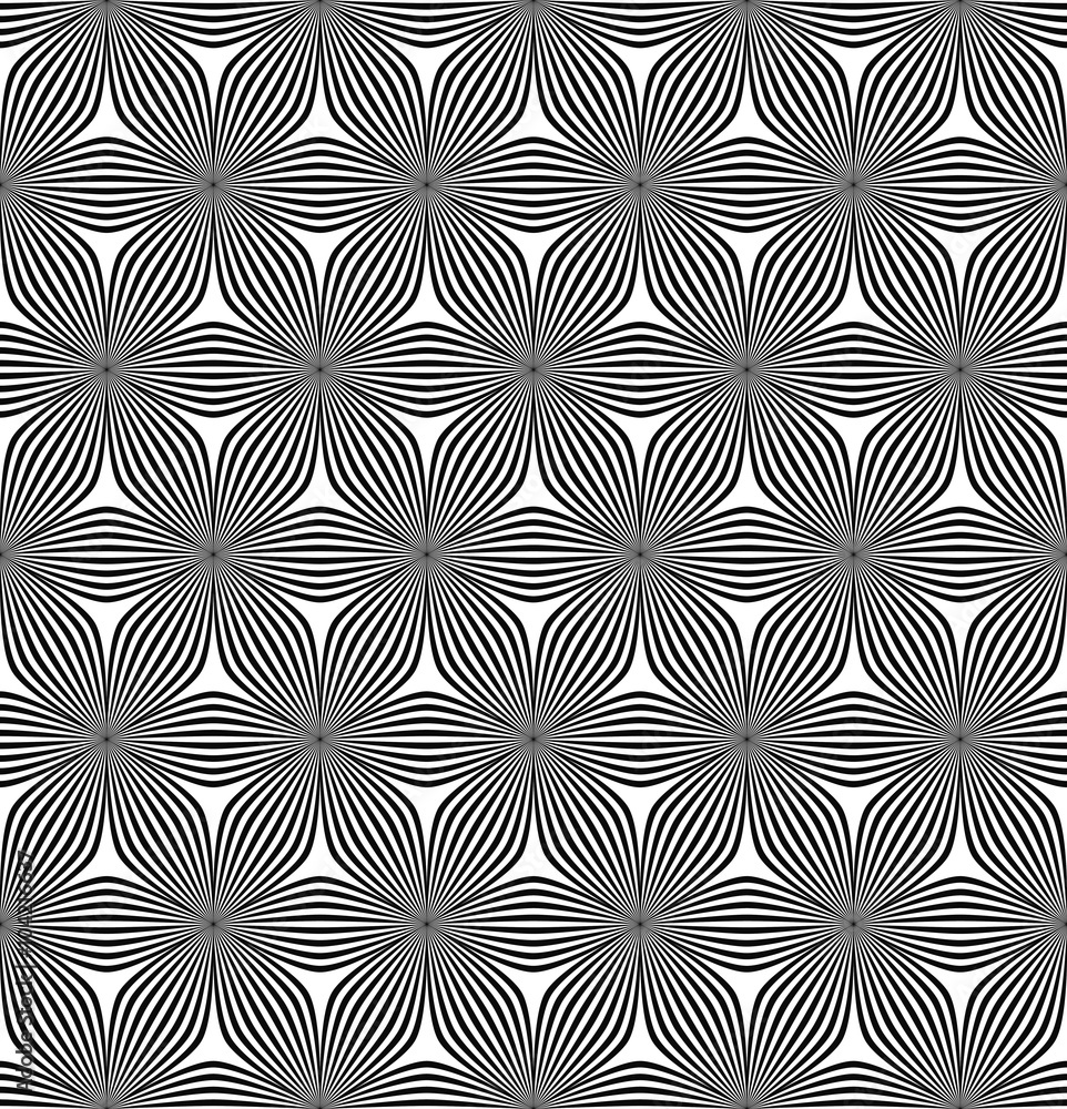 Poster seamless hexagonal curved line pattern