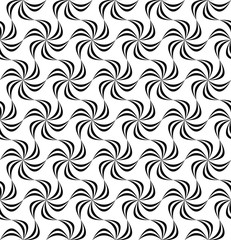 Repeating black and white floral pattern