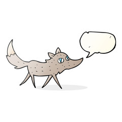 speech bubble cartoon little wolf