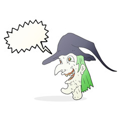 speech bubble cartoon cackling witch