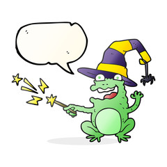 speech bubble cartoon toad casting spell