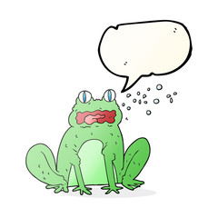 speech bubble cartoon burping frog