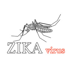 Zika virus symbol. Isolated vector illustration.Thin line icon.