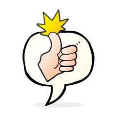speech bubble cartoon thumbs up