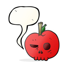speech bubble cartoon poison apple