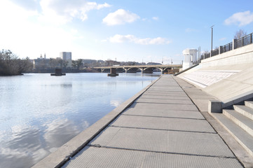 the river embankment in the city