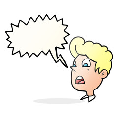 speech bubble cartoon shocked man